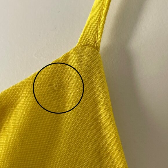 NWT Forever 21 Sundress Yellow Bright Strappy FLAW Criss-Cross Back Backless  XS - Picture 6 of 8